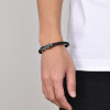 Bracciale Polsino in Pelle Intrecciata Drago Acciaio Inossidabile Chiusura Magnetica