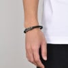 Braided Leather Cuff Bracelet Dragon Stainless Steel Magnetic Clasp