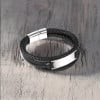 Personalisiertes Panzerarmband aus Leder für Herren