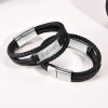 Gepersonaliseerde leren kinarmband voor heren