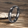 Personalized ring wedding band tungsten ring faceted gold plate