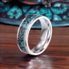 Bague mariage personnalisable titane turquoise a graver