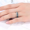 Anello da matrimonio personalizzabile in titanio e turchese, incisione disponibile