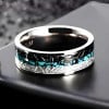Customizable Wedding Ring in Titanium and Turquoise, Engraving Available