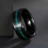 Anello di Matrimonio Personalizzato in Tungsteno con Opale