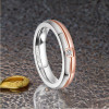 Anello da uomo in titanio personalizzato con anello in linea di zirconio
