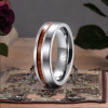 Bague mariage personnalisable titane ligne bois a graver