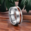 Bague mariage personnalisable titane ligne bois a graver
