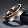 Bague mariage personnalisable titane ligne bois a graver