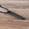 Collana con ciondolo da uomo personalizzata Barra in acciaio nera con numeri romani personalizzabili