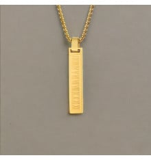 Gepersonaliseerde mannen stalen staaf zwart Romeins cijfer hanger ketting gepersonaliseerd
