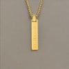 Men's Polished Stainless Steel Roman numeral Bar Necklace Pendant