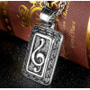 Pendentif homme plaque note de musique clef acier