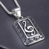 Pendente uomo chiave di nota musicale acciaio inox