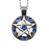 Men's Stainless Steel Pentacls Zirconia Inlay Pendant