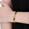 Magnetische facetarmband van wolfraam voor heren met vergulde plaat