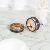 Bague personnalisee tungstene noir rainure alliance homme femme
