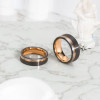 Personalized black tungsten ring groove wedding ring for men and women