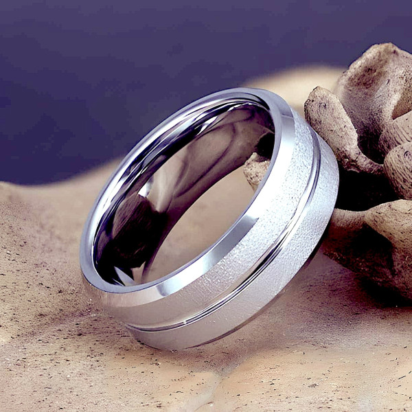 Engraved tungsten wedding band hotsell