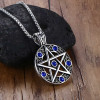 Men's Stainless Steel Pentacls Zirconia Inlay Pendant