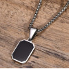 Collar colgante personalizado hombre mujer pareja resina acero negro personalizar
