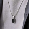 Collar colgante personalizado hombre mujer pareja resina acero negro personalizar