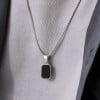 Stainless steel black resin necklace pendant custom engraving