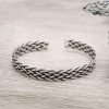 Sterling Silver Braided Open Cuff Bracelet for Men and Women
