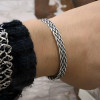 Bracciale Aperto Intrecciato in Argento Massiccio per Uomo e Donna