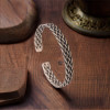 Bracciale Aperto Intrecciato in Argento Massiccio per Uomo e Donna
