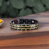 Herenarmband van magnetisch staal, tweekleurig, zwart geborsteld