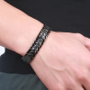 Bracelet homme acier noir magnetique aimante