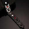 Bracelet homme acier noir magnetique aimante