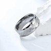 Herrenring aus gehämmertem, facettiertem Wolfram