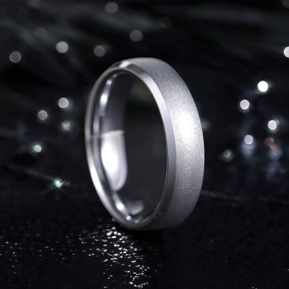 Customizable Tungsten Wedding Ring with Sandblasted Finish