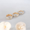 Personalized wedding ring alliance gold plated tungsten white fiber