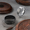 Anillo de hombre anillo de tungsteno runas vikingas personalizables