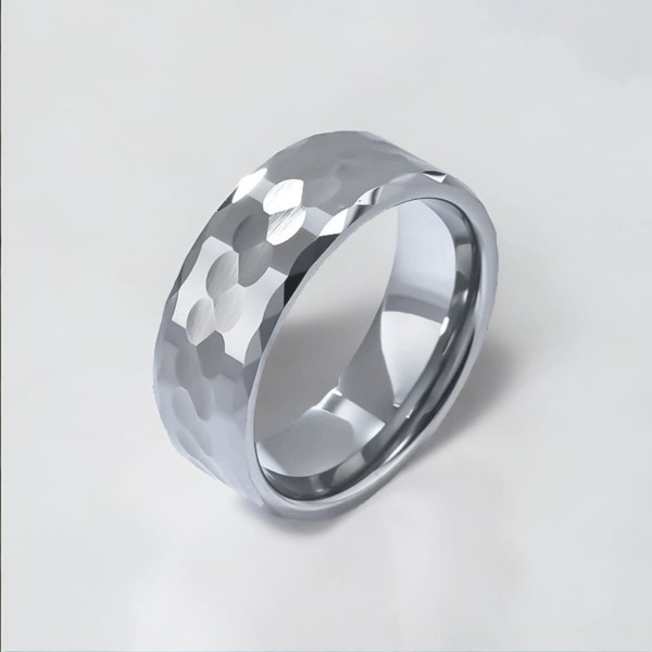 Bague Personnalisable Homxi En Tungstène 8mm - Anneau Bleu Or Rose Pour Homme & Femme, Idéale Mariage & Couple