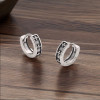 Silver 4-leaf clover hoop earrings