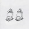Silver dragon hoop earrings for men and women zodiac