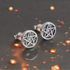 Boucles d'oreilles clous argent pentacles punk star homme femme