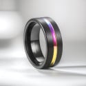 Anillo de tungsteno cepillado personalizado para hombre