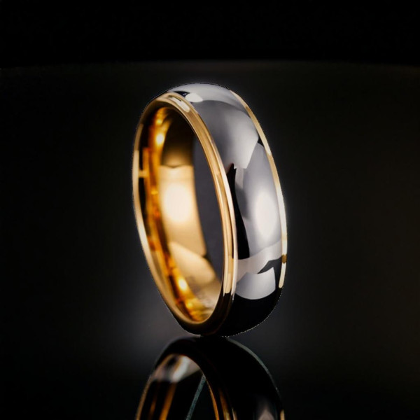 Fede Nuziale Personalizzata Anello Piatto in Tungsteno Lucidato a Specchio