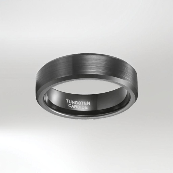 Anillo de boda de tungsteno personalizable para hombre.