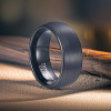 Bague personnalisee alliance tungstene noir mat brosse