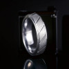 Personalized men's multi-groove tungsten ring to engrave