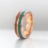 Bague personnalisee plaquee or rose tungstene bois opale