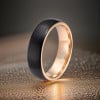 Bague personnalisee homme anneau tungstene brosse or