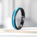 Personalized ring for men and women in tungsten turquoise