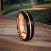 Anillo de boda personalizado con ranura de cepillo de anillo de tungsteno para hombres y mujeres